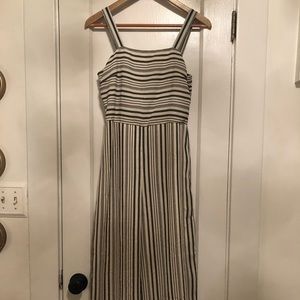 Cross Stripes Wide Leg Romper